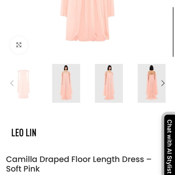 Leo Lin Camilla Draped Floor Dress in Pink - Picture 7 of 7